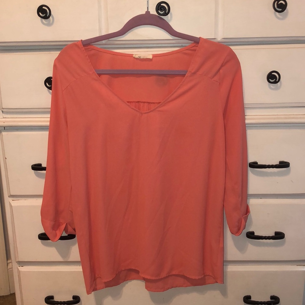 salmon color blouse